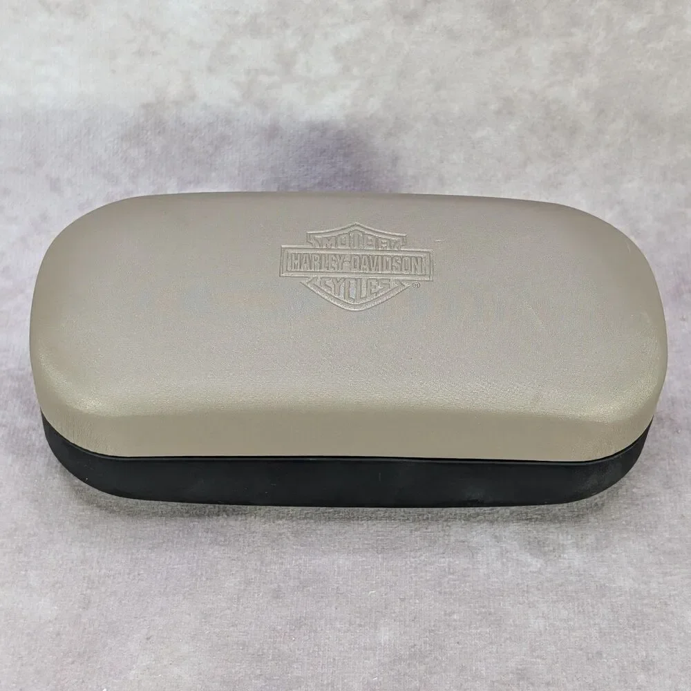 Harley Davidson Sunglasses Eyeglasses Hard Case Two Tone Tan Black Shell